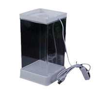 2024 Adjustable LED Light Acrylic Fish Tank with Background Card for Betta Fish