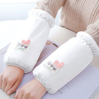 Women's Plush Down Jacket Sleeves for Office, Long Winter Anti-dirty Cuffs
