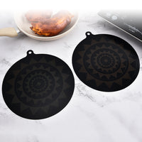 Induction Cooktop Protective Mat with Temperature-Sensitive Color Change, Non-Slip Fiberglass Heat Insulation Pad