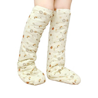 Cotton Lined Thickened Knee-High Socks for Men and Women, Warm Sleep Socks