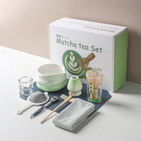 Japanese Matcha Tea Ceremony Set with Bowl, Whisk, and Accessories - 10 Piece Kit