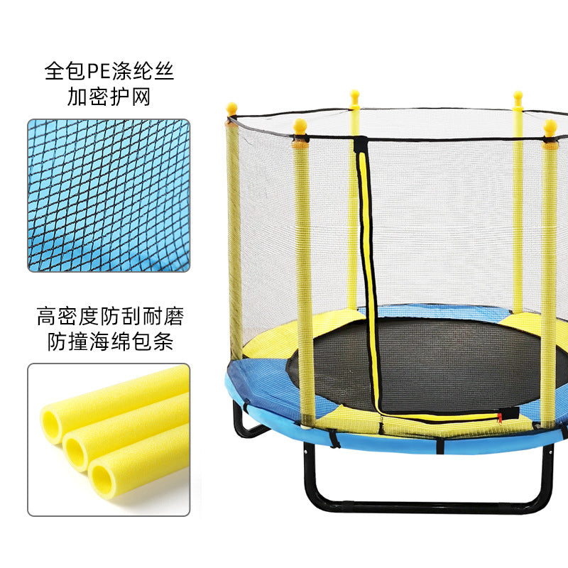 55-inch Kids Indoor Outdoor Trampoline with Safety Net - Home Small Bouncing Bed for Exercise and Fun