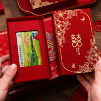 Wedding Dowry Gift Card Box Engagement Bank Card Display Ornament Cash Gift Box Betrothal Money Red Packet Envelope