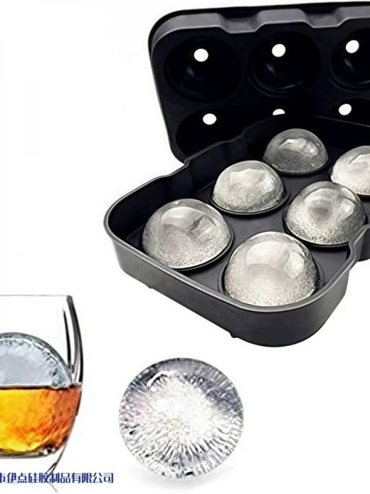 Silicone 6-Sphere Ice Cube Mold for Whiskey and Beverages