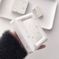 Snowflake PU Thickened 3-inch Mini Photo Card Holder Album for Idol Photocards