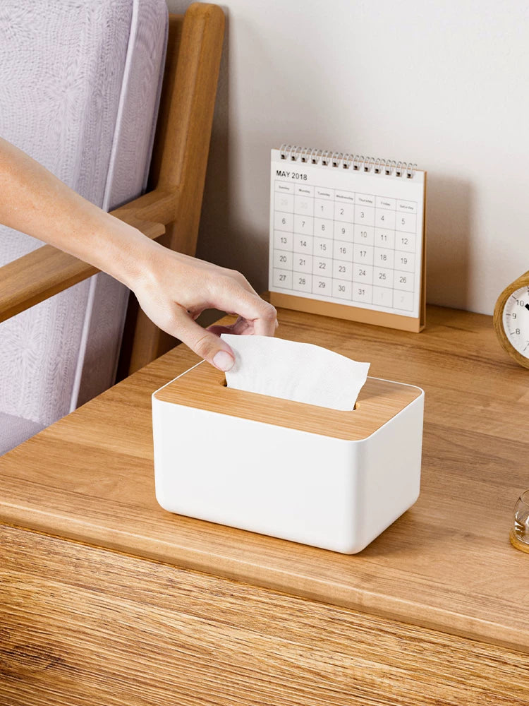 Desktop Tissue Box with Spring for Home Living Room Coffee Table, Multifunctional Napkin Paper Storage Organizer