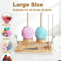 Wooden Yarn Ball Holder and Dispenser for Knitting and Crocheting
