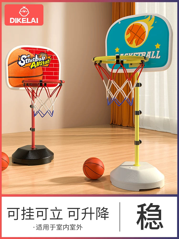 Kids Indoor Basketball Hoop Set with 6 Balls, Portable and Silent Toy for 3-Year-Old Boys and Babies, Home Outdoor Play