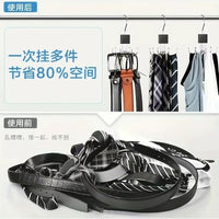 Multi-functional Wooden Scarf and Tie Hanger with 6 Hooks for Closet Organization