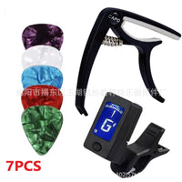 Guitar Capo and Accessory Set with Picks, Tuner, and String Changer