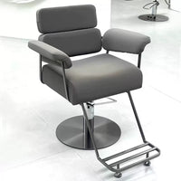 Modern Hydraulic Reclining Barber Chair for Salon Styling, Cutting, and Perming