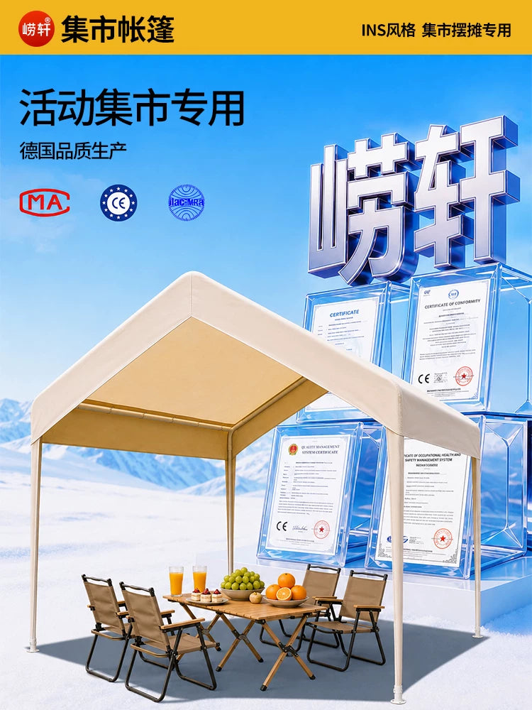 Outdoor Market Stall Canopy Tent with Sidewalls, Waterproof Windproof Sunshade for Camping and Events