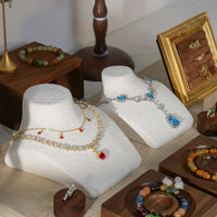 Premium Plaster Jewelry Display Stand for Necklaces and Pendants, Countertop Mannequin Bust for Photography