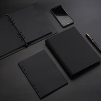 A5 PU Leather Loose-Leaf Notebook with Black Cardboard Pages, Creative Business Organizer