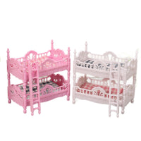 Dollhouse Bunk Bed Furniture Set for Girls, Pretend Play Bedroom Scene Toy
