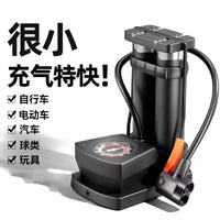 Portable Foot Pump for Bicycle Tires, Basketballs, and Inflatables - High Pressure Hand-Free Operation