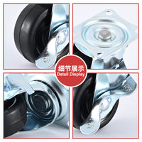 Light Duty Rubber Swivel Caster Wheels with Brake for Carts and Appliances