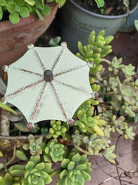 Morning Garden Wrought Iron Flower Stake Vintage Umbrella Decorative Iron Ground Insert Garden Ornament Pot Decoration Detachable