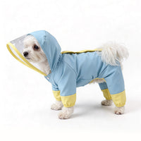 Full-Coverage Dog Raincoat with Leash Ring for Small Dogs