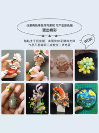 500g Crystal Resin Clay Air Dry Modeling Clay for DIY Crafts, Figurines, and Succulent Decor