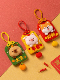 DIY Wool Felt Needle Felting Kit for Couples, Handmade Gift Doll Amulet Keychain