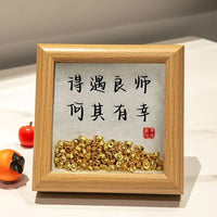 Teacher Appreciation Photo Frame Desk Ornament with Calligraphy Blessing