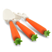 Kids Garden Tool Set with Carrot and Corn Themed Shovel, Rake, and Trowel