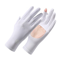 Unisex UV Protection Fingerless Ice Silk Sunscreen Gloves for Cycling and Touchscreen Use