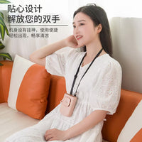Portable USB Rechargeable Mini Fan with Lanyard for Desk, Waist, or Neck