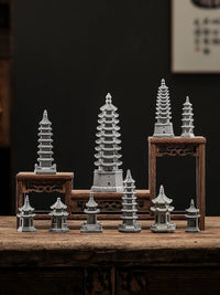 Bluestone Pagoda Miniature Landscape Ornament for Aquariums and Gardens