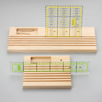 DIY Handmade Wooden Ruler Holder Quilting Ruler Spool Bobbin Simple Storage Tool