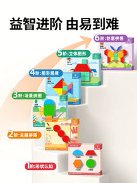 Magnetic Tangram Puzzle Set for Kids, Educational Brain Development Toy Blocks for Ages 3-6