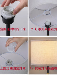 Fabric Lampshade E27 Screw Base for Table Lamps, Conical/Cylindrical/Square, Anti-Glare