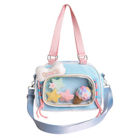 2026 Summer Large Capacity JK Shoulder Crossbody Tote Bag with Clear Display Pocket