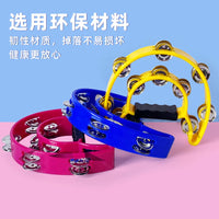 Double Row Half-Moon Handbell Tambourine for Kids' Musical Activities