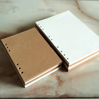 Vintage 6-Hole Loose Leaf Notebook Refill Paper for A5/B5/A6 Planners - Blank, Lined, Kraft, or Dowling Paper