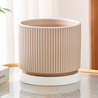 Nordic Ceramic Planter with Tray for Indoor Plants, Succulents, and Flowers