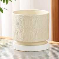 Nordic Ceramic Planter with Tray for Indoor Plants, Succulents, and Flowers