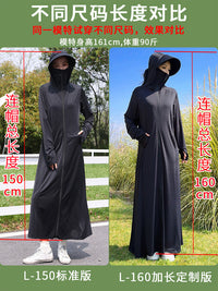 Women's Full Body UV Protection Sun Protection Jacket with Detachable Brim, Lightweight Breathable Ice Silk for Cycling