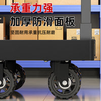 Foldable Telescopic Hand Truck with 6-Wheel Design for Home, Shopping, and Luggage Transport