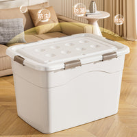 Thickened Rolling Storage Bins with Lids - Large Capacity Stackable Plastic Organizer for Toys & Clothes