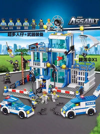 City Street Police Station Building Blocks Set for Kids, Educational Toy Puzzle Gift