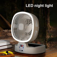 Portable USB Desk Fan with Remote Control and Solar Charging Options