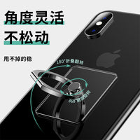 Clear Crystal Phone Ring Holder with Metal Kickstand, Acrylic PC Transparent Finger Grip for Smartphones
