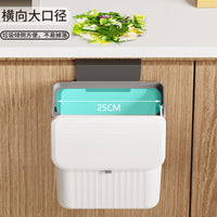 12L Wall-Mounted Kitchen Trash Can with Lid, Sliding Cover, for Cabinet Door or Bathroom