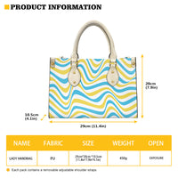 Hawaiian Tribal Print PU Leather Tote Bag for Women