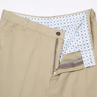 Men's Cotton Casual Pants Straight Loose High-Waist Trousers for Middle-Aged Fathers