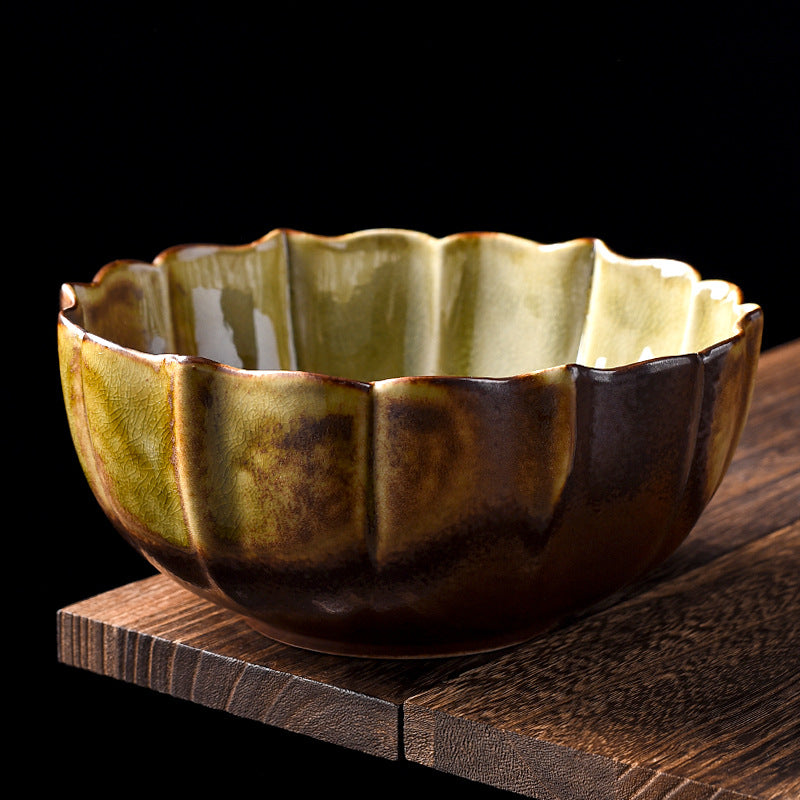 Large Vintage Kiln-Fired Ceramic Tea Wash Bowl for Gongfu Tea Ceremony