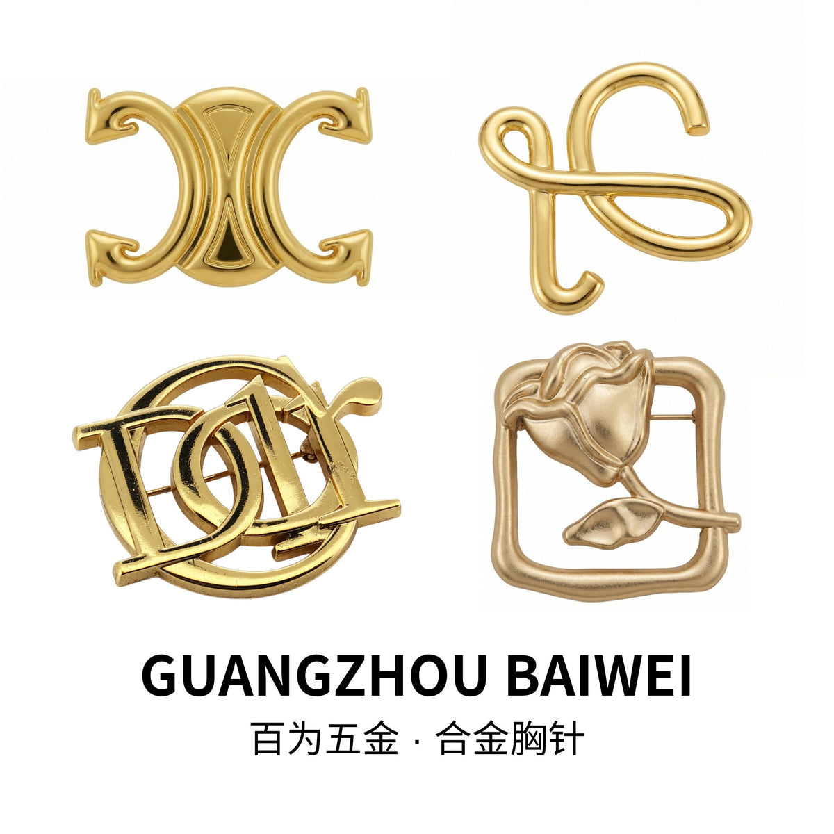 European & American Style Alloy Brooch Pin for Suits and DIY Accessories