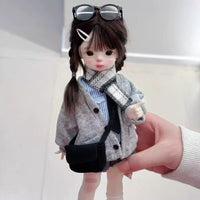 BJD Doll Academy Style Outfit Set with Horned Hat for 1/6, 1/4, 1/3 Dolls